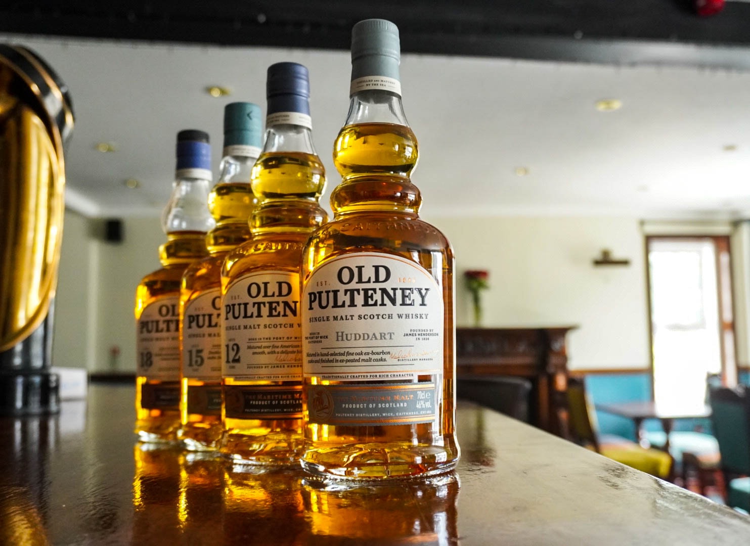 Photo: whisky bottles on the bar